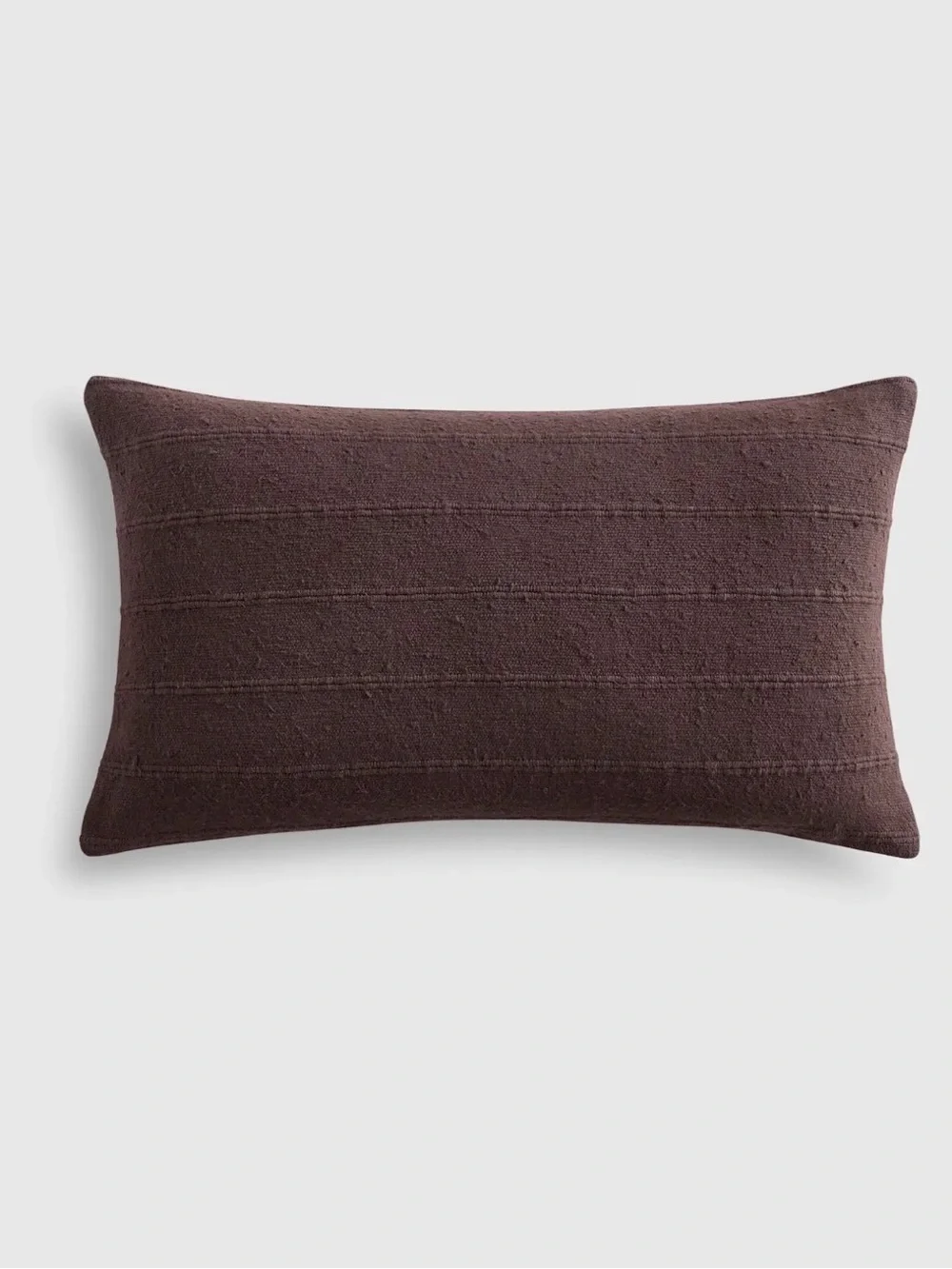 Quince Textured Stripe Cotton Pillow Cover in Espresso